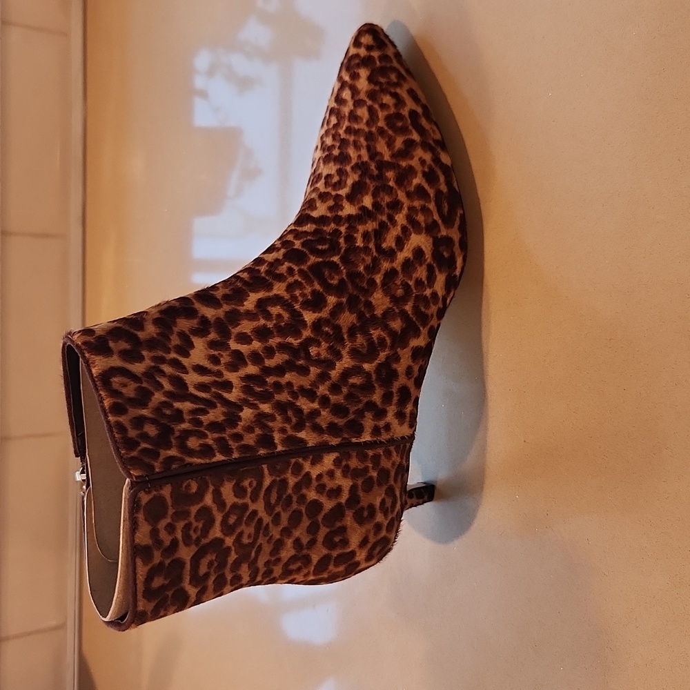 JCREW leopard  kitten heel boot sz 8